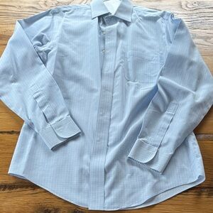 Brooks Brothers Light Blue Plaid Men's Dress Shirt - 15-34